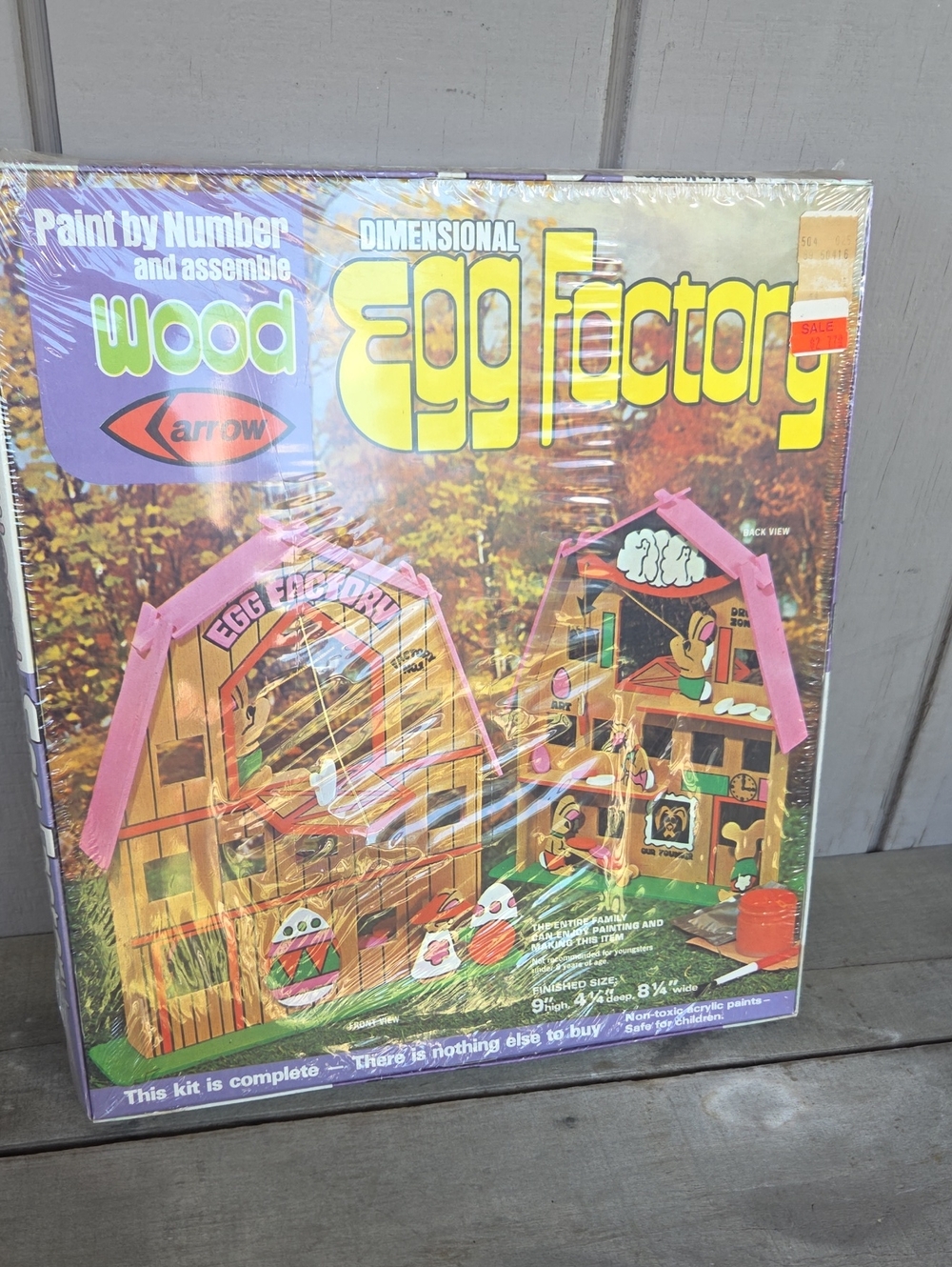 Arrow Dimensional Egg Factory Wood Paint Kit - Pink and Yellow Accents